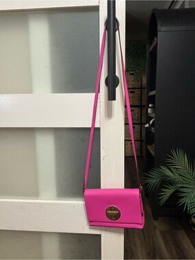 kate spade Hot Pink Crossbody with Gold-Tone Plaque